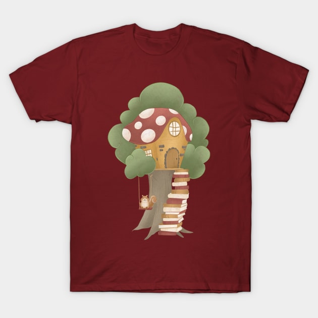 COZY TREE COTTAGE T-Shirt by Catarinabookdesigns